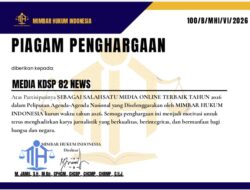 Terima Penghargaan Dari Mimbar Hukum Indonesia (MHI), KDSP 82 NEWS Dinobatkan Sebagai Media Online Terbaik 2026