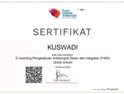 Wujudkan Media Berintegritas, Pimred KDSP 82 NEWS Raih Sertifikat Antikorupsi Resmi Dari KPK