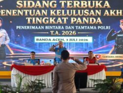 Polda Aceh Menggelar Sidang Terbuka Penentuan Kelulusan Akhir Tingkat Panitia Daerah (PANDA)