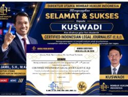 Raih Gelar Non-Akademik C.ILJ, Kuswadi Terima Ucapan Selamat Langsung Dari Direktur Mimbar Hukum Indonesia